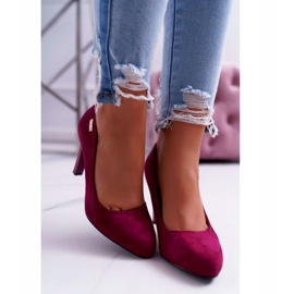 Damenpumps Auf einem Absatz Wildleder Dunkelfuchsia Sergio Leone Campbell rosa 2