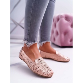 Damen Ballerinas Lu Boo geflochten Roségold 4Ever rosa 1