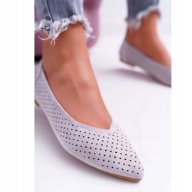 Damen Ballerinas Lu Boo Openwork Grau Dessert 2