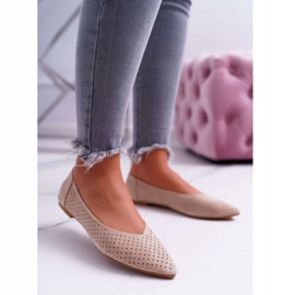 Damen Ballerinas Lu Boo Durchbrochenes Beige Dessert 1