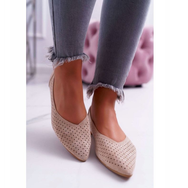 Damen Ballerinas Lu Boo Durchbrochenes Beige Dessert 2