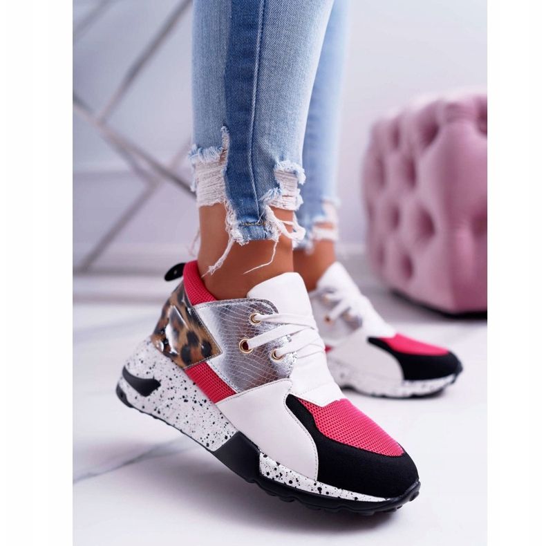 Damen Sportschuhe Lu Boo mit Leopardenmuster Weiß Malibu mehrfarbig 1