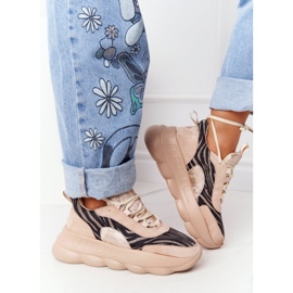 Damen Sportschuhe Lu Boo Dicke Sohle Beige Schmecken Sie es! 2