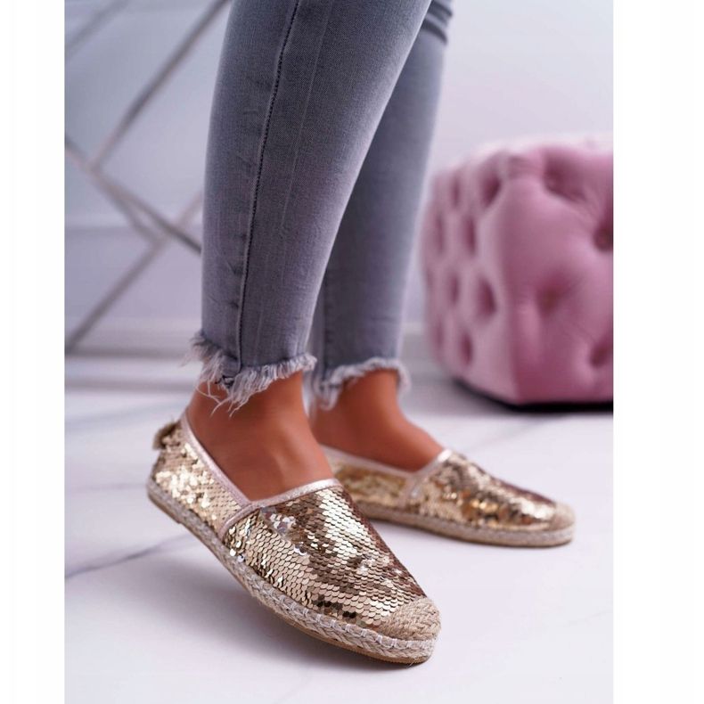 Damen Espadrilles Lu Boo Gold Pailletten Destino golden 1