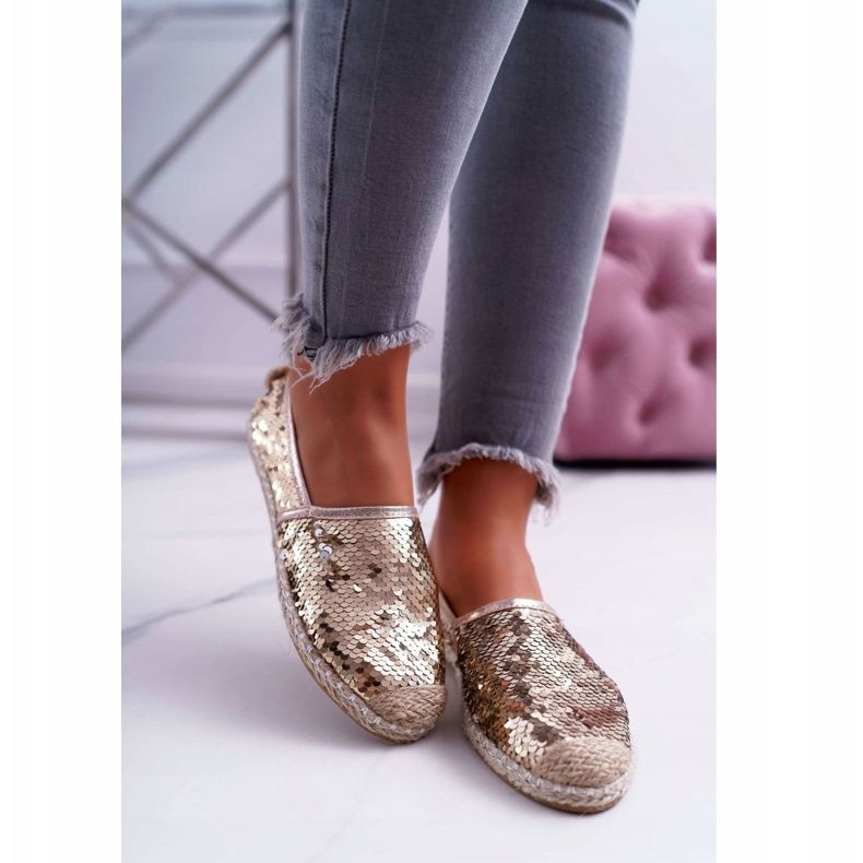 Damen Espadrilles Lu Boo Gold Pailletten Destino golden 2