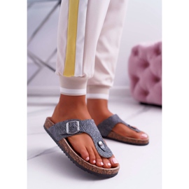 EVE Damen Hausschuhe Dunkelgrau Baisan Flip-Flops 2