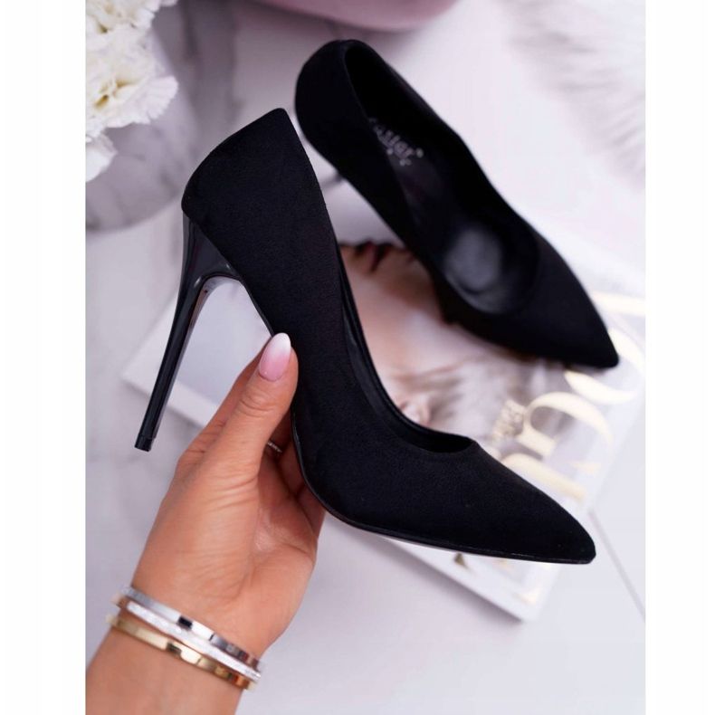 PS1 Damen Wildleder Schwarz Yanna Stilettos 1