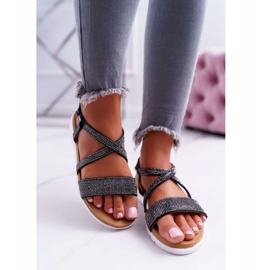 Damen Sandalen Lu Boo Mit Cubic Zirkonia 406-5 Schwarz Stella 2