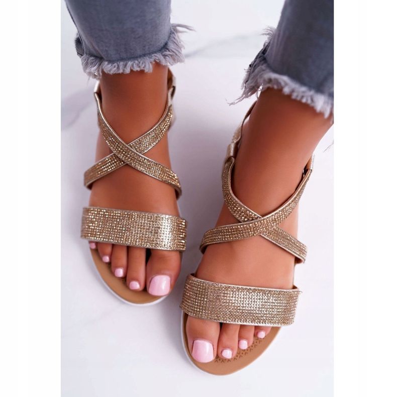 Damen Sandalen Lu Boo Mit Cubic Zirkonia 406-5 Gold Stella golden 1