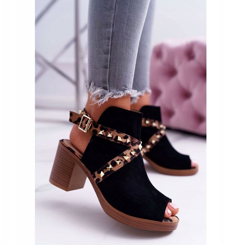 Damen Sandalen mit hohem Absatz Lu Boo Schwarz 318-30 Fiode 2