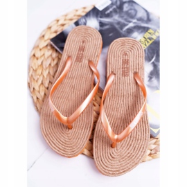 Damen Hausschuhe Flip-Flops Big Star Orange AA274A120 1