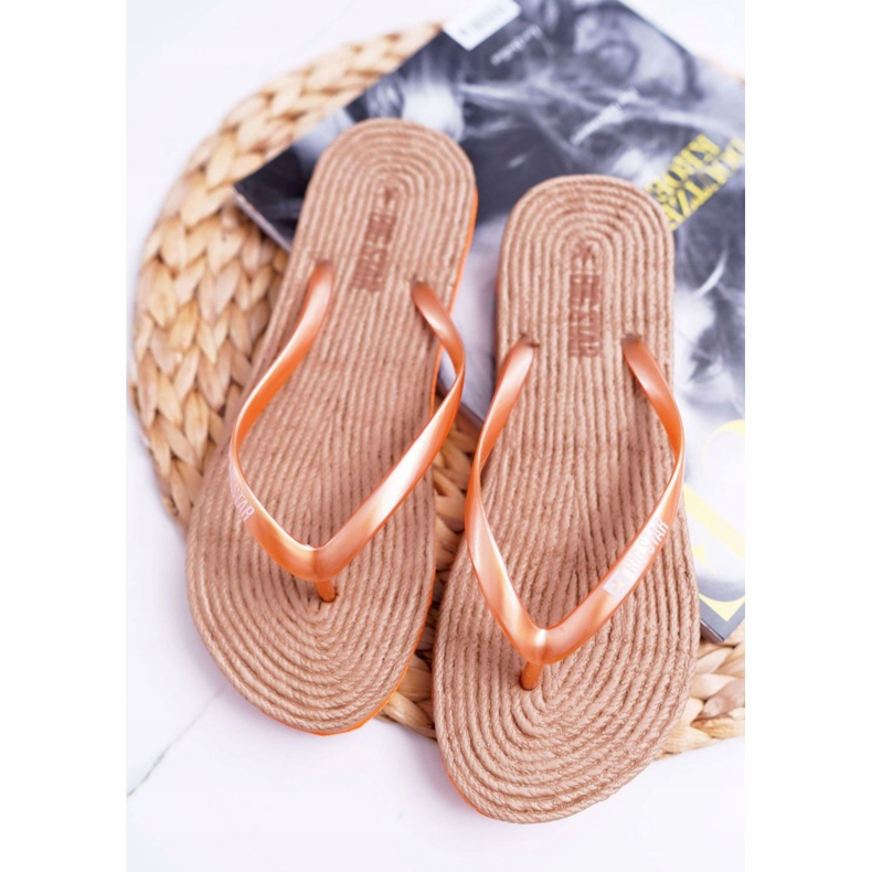 Damen Hausschuhe Flip-Flops Big Star Orange AA274A120 1
