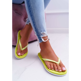 Damen Hausschuhe Flip-Flops Big Star Neon Lime AA274A129 grün 1
