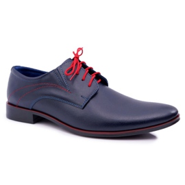 Mario Boschetti Herren Brogues, Elegantes Leder, Marineblau Menelaos 1