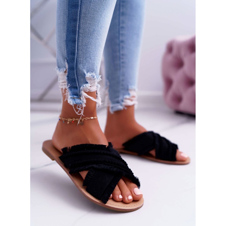 Damen Material Hausschuhe Vices 7269 Schwarz Jamen 2