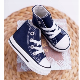 FRROCK Klassische hohe Sneakers für Kinder Marineblau Filemon 2