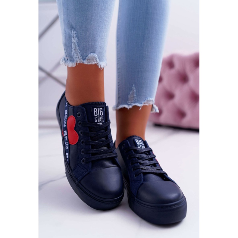 Damen Sneaker Big Star Marineblau mit Herz EE274258 navy blau 2