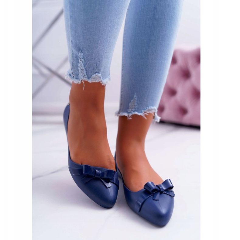 HV Marineblaue Gummiballerinas für Damen Meliski Syntha navy blau 2