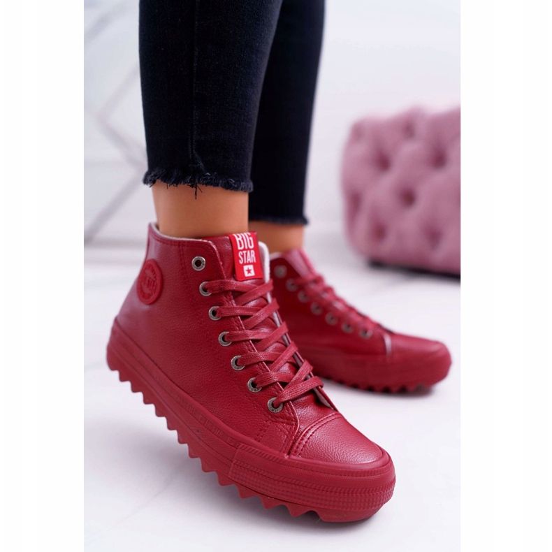 Damen Sneaker Big Star High Warm Rot EE274112 1