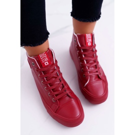 Damen Sneaker Big Star High Warm Rot EE274112 2