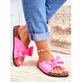 BUGO Hausschuhe für Damen auf Kork Neon Fuchsia Wendy rosa 2