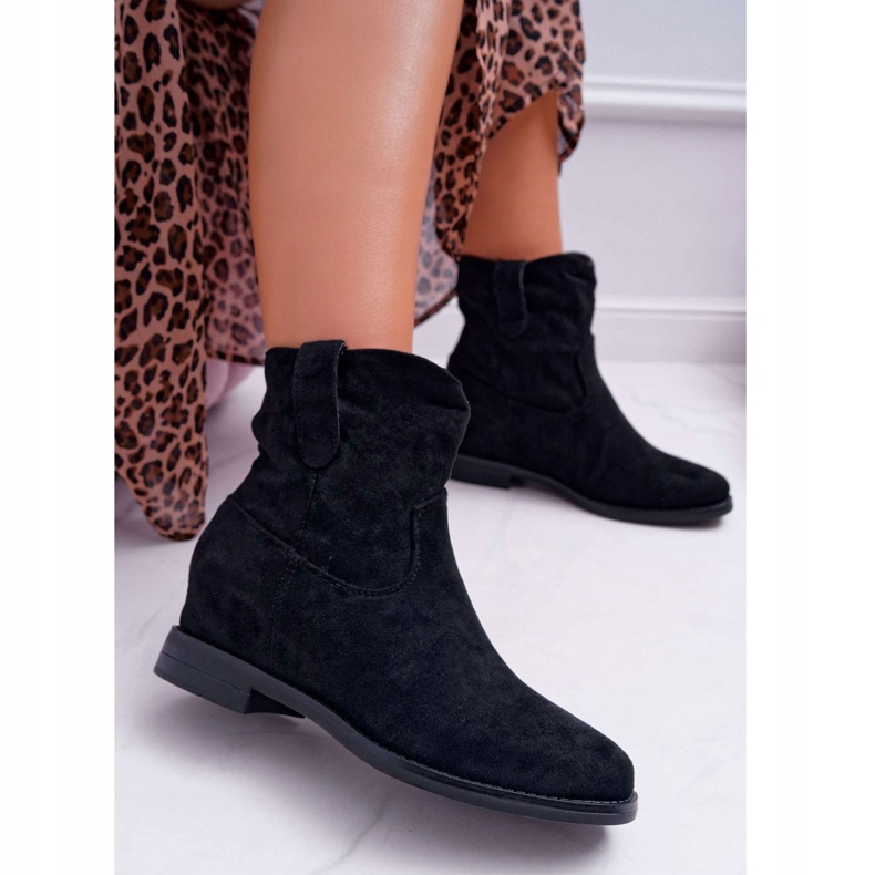 SEA Damenstiefel mit flachem Keilabsatz warm über dem Knöchel Schwarz Demini 2