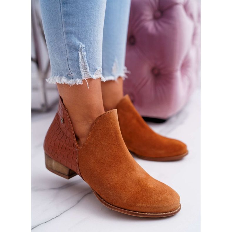 Flache Stiefel für Damen Maciejka Herbst Leder Rot 04091-29 braun 1