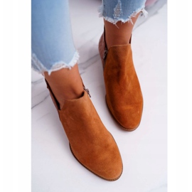 Flache Stiefel für Damen Maciejka Herbst Leder Rot 04091-29 braun 2