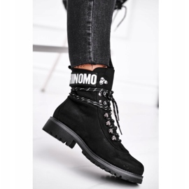 EVE Damenstiefel mit flachem Absatz und Reißverschluss Schwarz Popsi 1