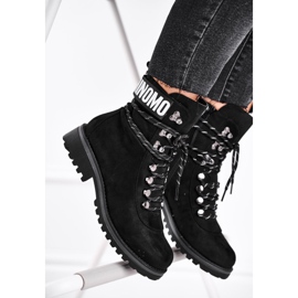 EVE Damenstiefel mit flachem Absatz und Reißverschluss Schwarz Popsi 2