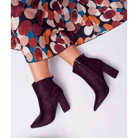 EVE Damenstiefel mit Absatz aus Spitz Wildleder Violett Summe lila 2