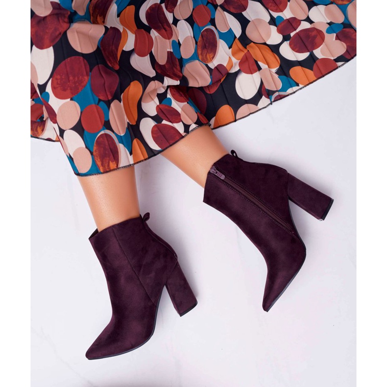 EVE Damenstiefel mit Absatz aus Spitz Wildleder Violett Summe lila 2