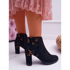 Damen Stiefel mit hohem Absatz Sergio Leone mit goldenen Blumen Folk Schwarz Eros2 1