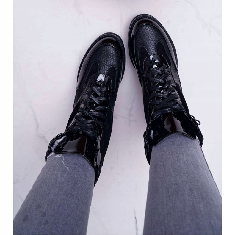 Hohe Stiefel für Damen Schwarz Trappers Nemtere 2