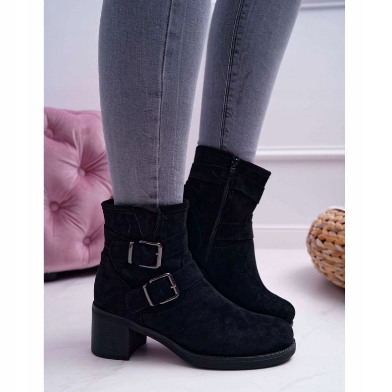 FRID Damenstiefel mit hohem Absatz Wildleder Schwarz Fagret 1