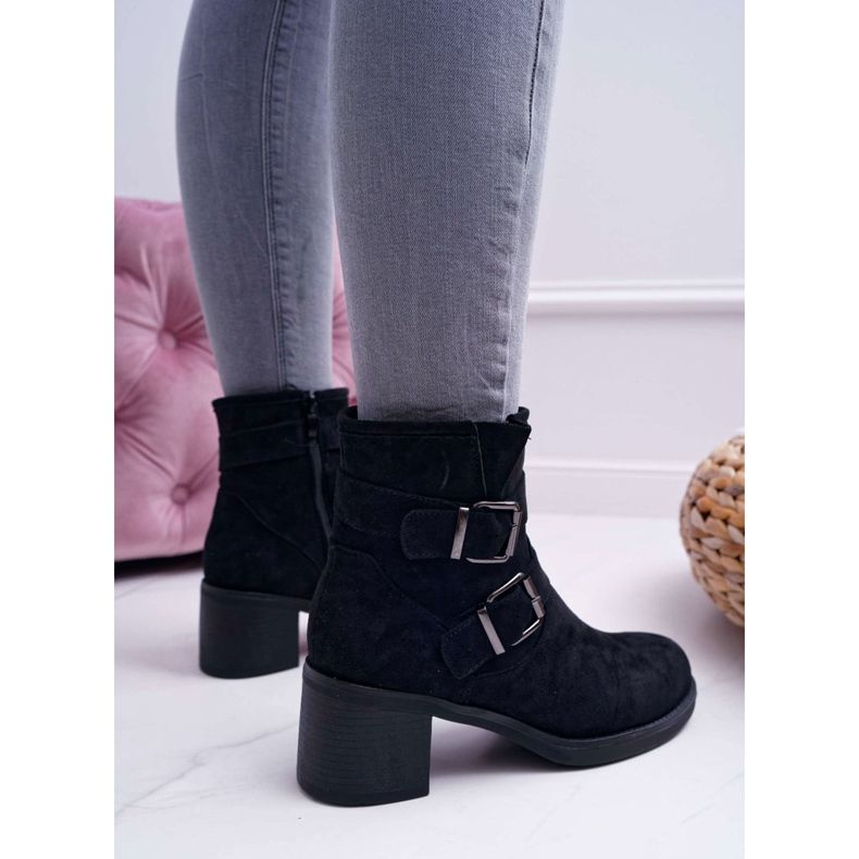 FRID Damenstiefel mit hohem Absatz Wildleder Schwarz Fagret 2