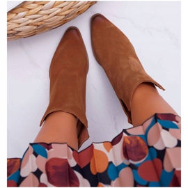 Damen Frühlingsstiefel mit hohem Absatz Leder Wildleder Braun Nicole 2430 2