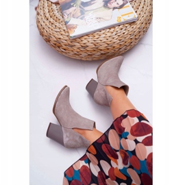 Damenstiefel mit hohem Absatz Frühlingsleder Wildleder Cappuccino Nicole 2430 beige 2