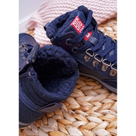 Kinder Jungenschuhe Sneakers Big Star Schaffell Marineblau EE374088 2