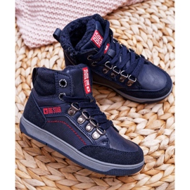 Kinder Jungenschuhe Sneakers Big Star Schaffell Marineblau EE374088 1