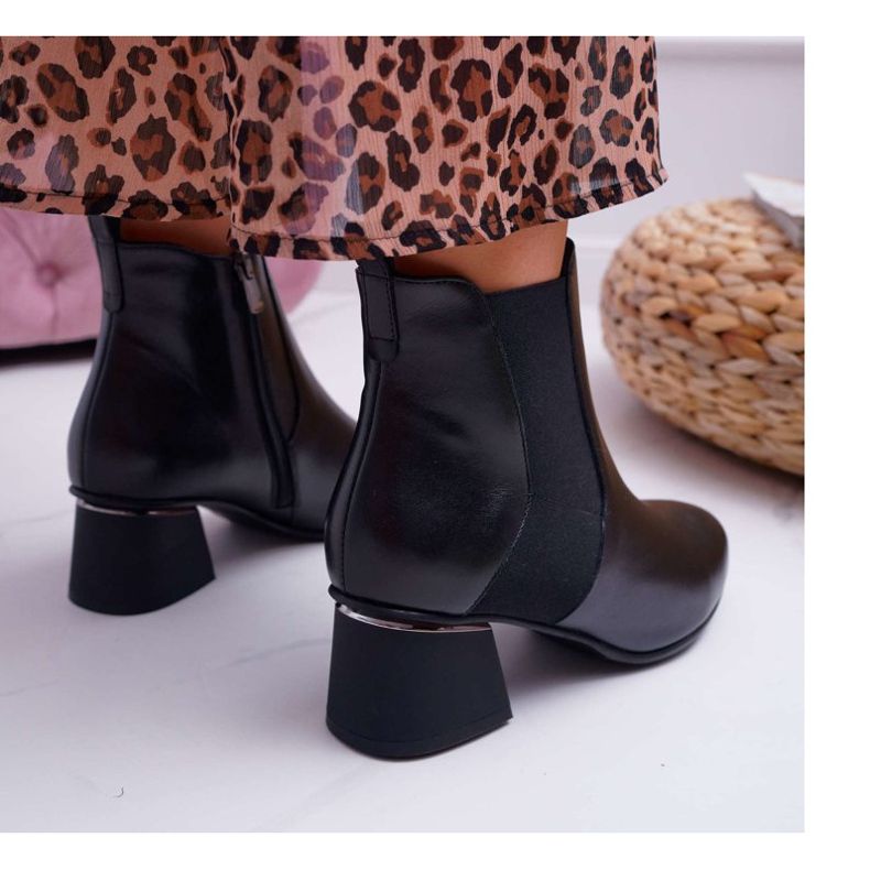 Damen Lederstiefel Laura Messi Schwarz 2034 2