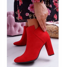 Vinceza Damenstiefel mit Absatz Wildleder rote Rüschen 1