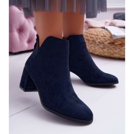 Vinceza Stiefel für Damen mit Absatz Wildleder Marineblau Mimosa 1