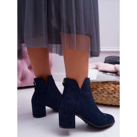 Vinceza Stiefel für Damen mit Absatz Wildleder Marineblau Mimosa 2