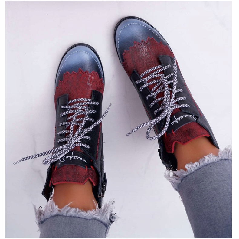 Damen Leder Maciejka Stiefel Schwarz 03190 mehrfarbig 2