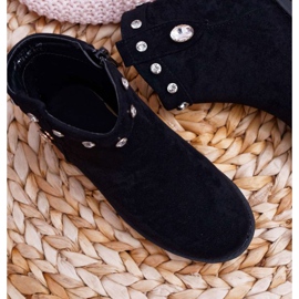 POPA Schwarze Kinderstiefel mit Kristallen Venici Flat Heel 2