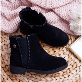 POPA Schwarze Kinderstiefel mit flachem Absatz Sicarro 1