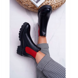 HAN Damen Stiefeletten Jodhpur Stiefel Red Radiergummis Black Superpower rot 2