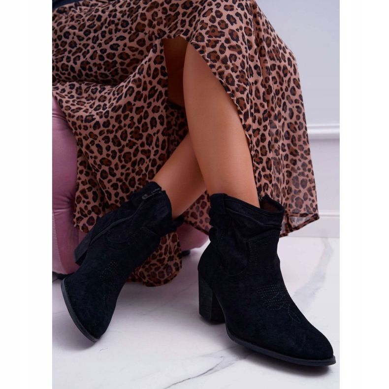 Damenstiefel mit Absatz Schwarze Maverick Cowboystiefel 2