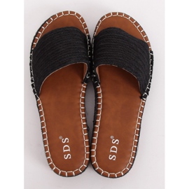 Schwarze Espadrilles-Hausschuhe 7970-PL Schwarz 1